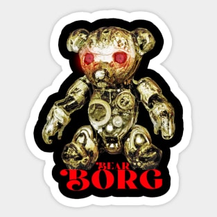 Bear Borg (Gold Cyborg Teddy Bear ) Sticker